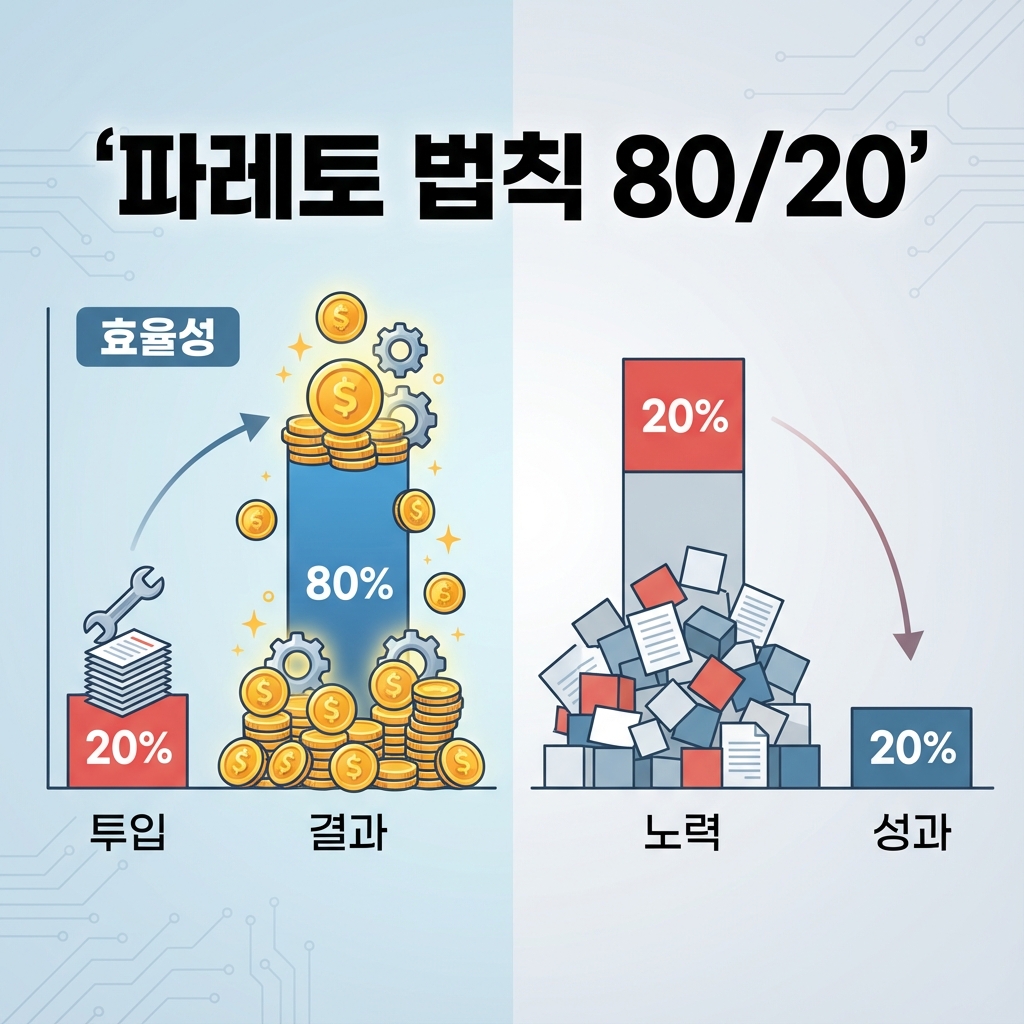 ⚖️ 파레토 법칙(80/20 법칙): 적게 일하고 많이 거두는 1%의 비밀